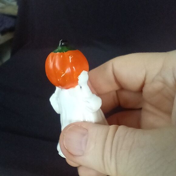 Vintage Bone China Ghosts with Pumpkin Jack O Lanterns Candle Holder Halloween 3 - Picture 12 of 16